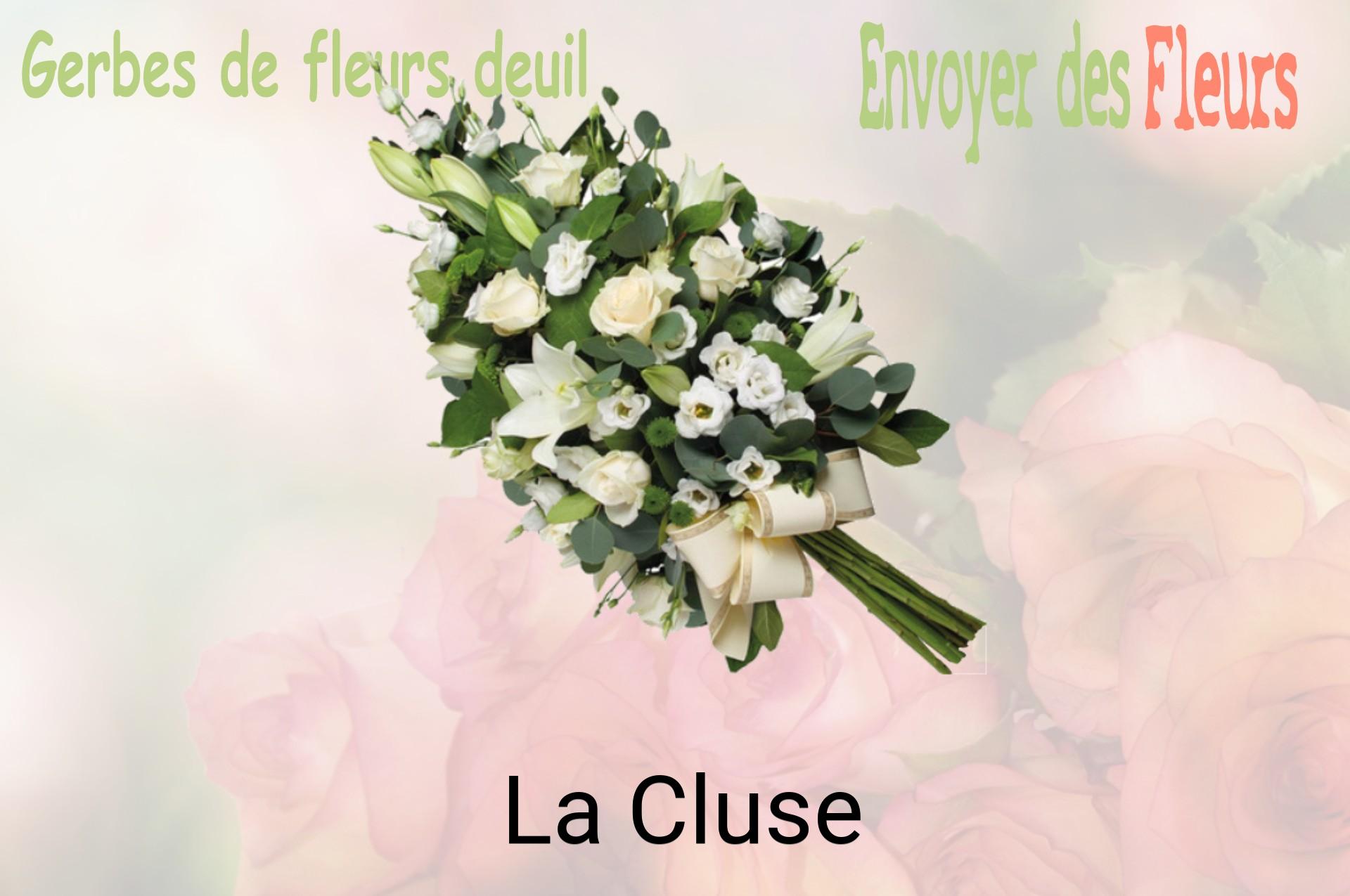 Gerbe de fleurs de deuil livrée à La Cluse